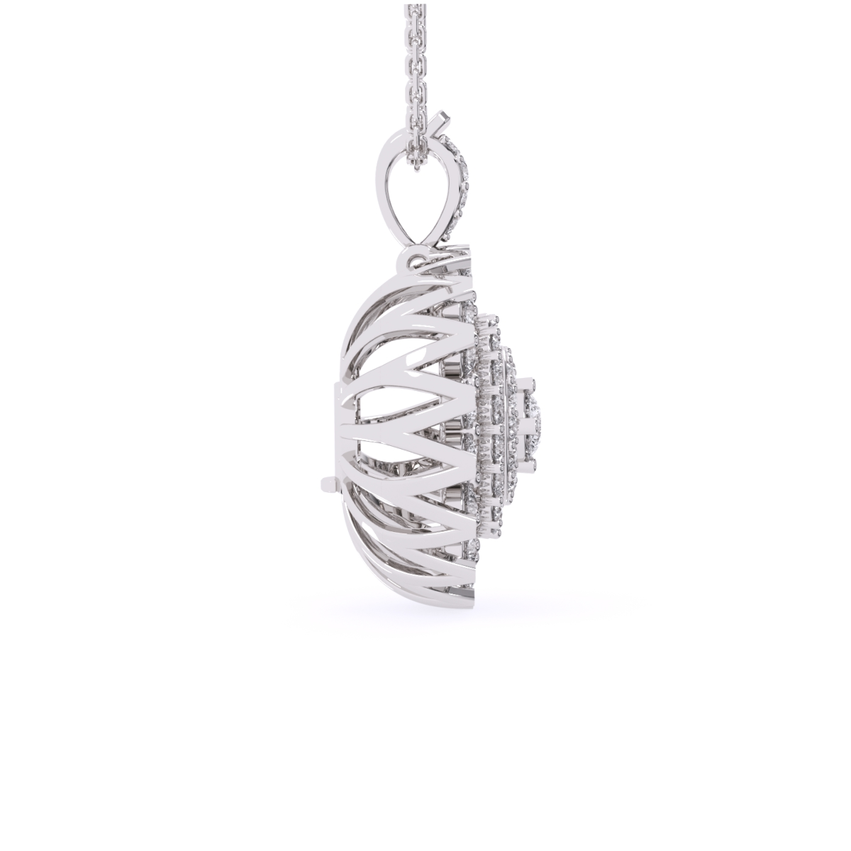 Diamond Vintage Halo Necklace